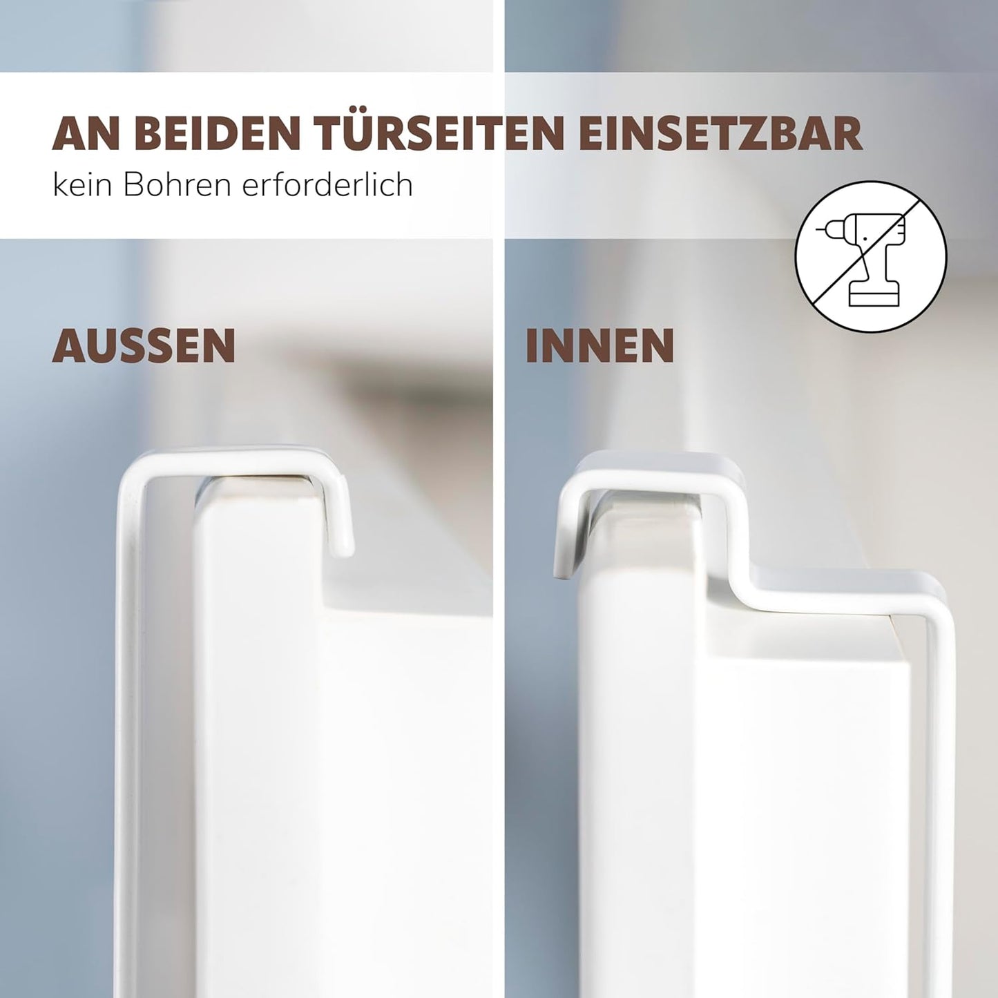 Tür-Handtuchhalter und Haken, Weiß