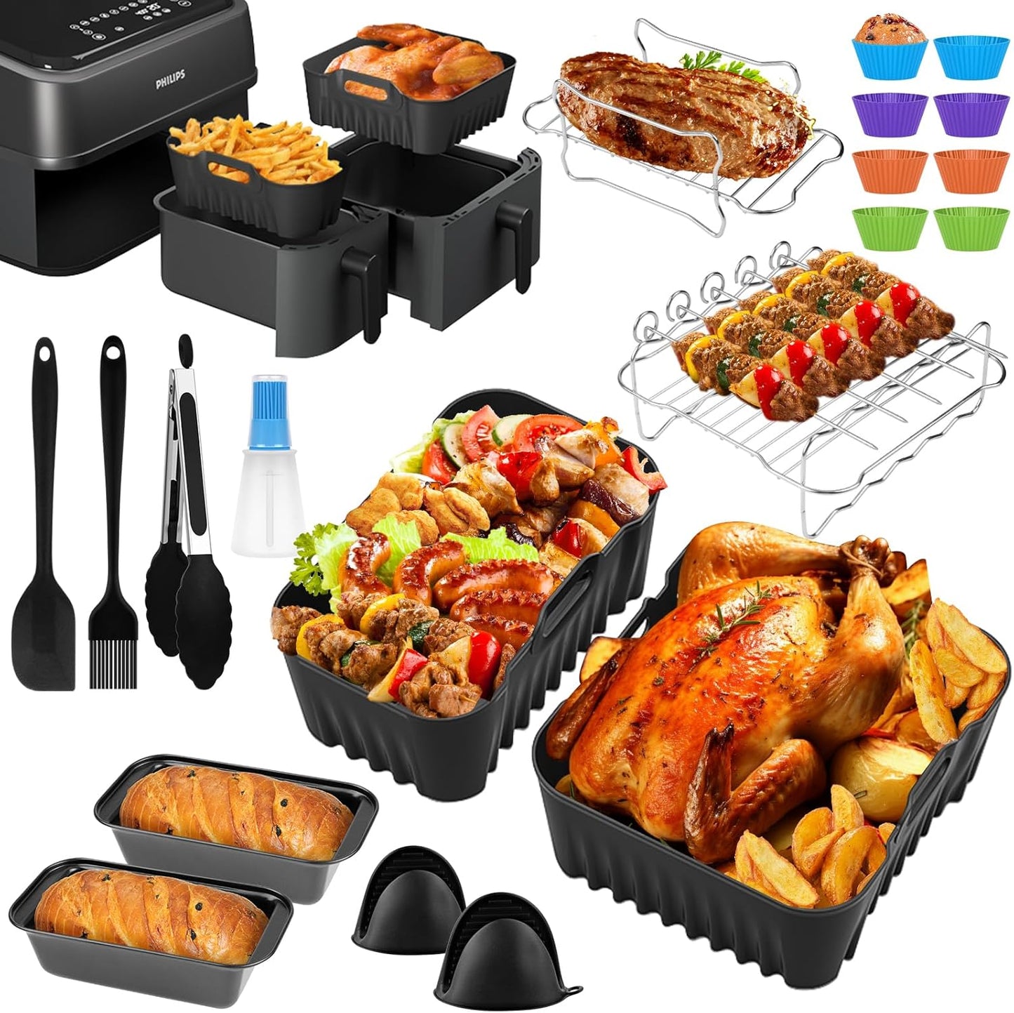 25-teiliges Heissluftfritteuse-Zubehör-Set