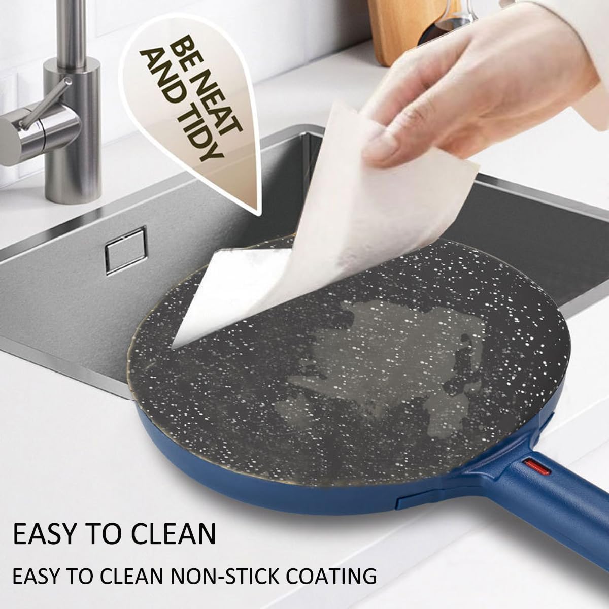 Elektrischer Crêpes-Maker, Blau