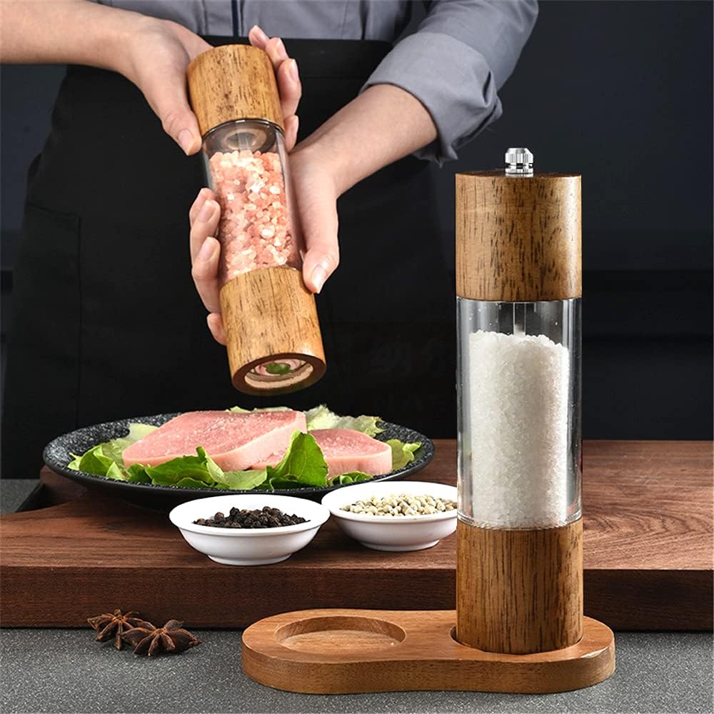 Salz- und Pfeffermühlen-Set mit Keramikmahlwerk (2-teilig), Transparent