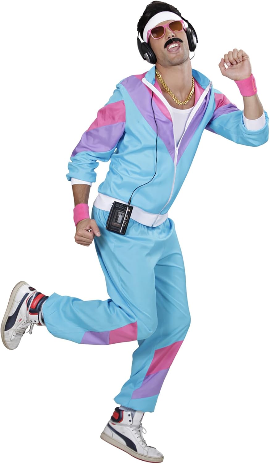 80er Jahre Trainingsanzug, Blau S