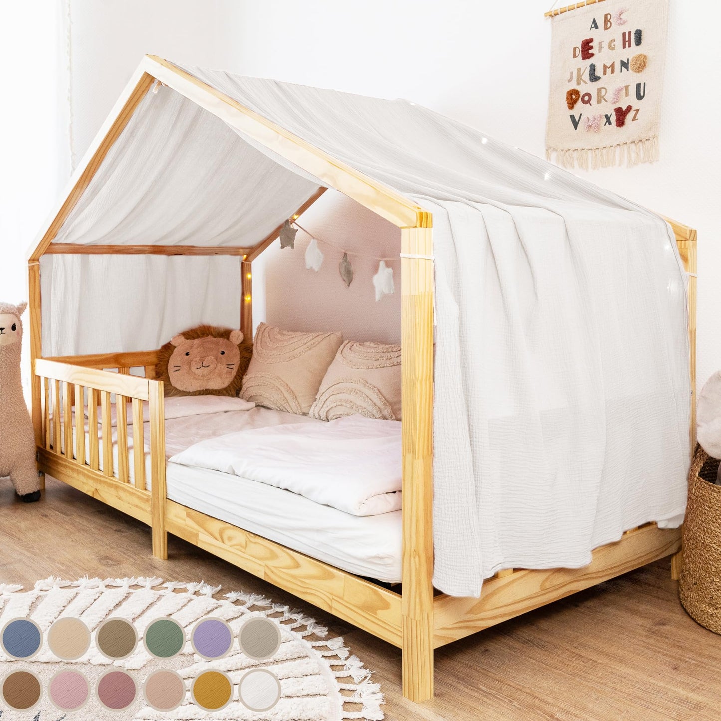 Betthimmel für Hausbett, Weiss 135 x 360cm