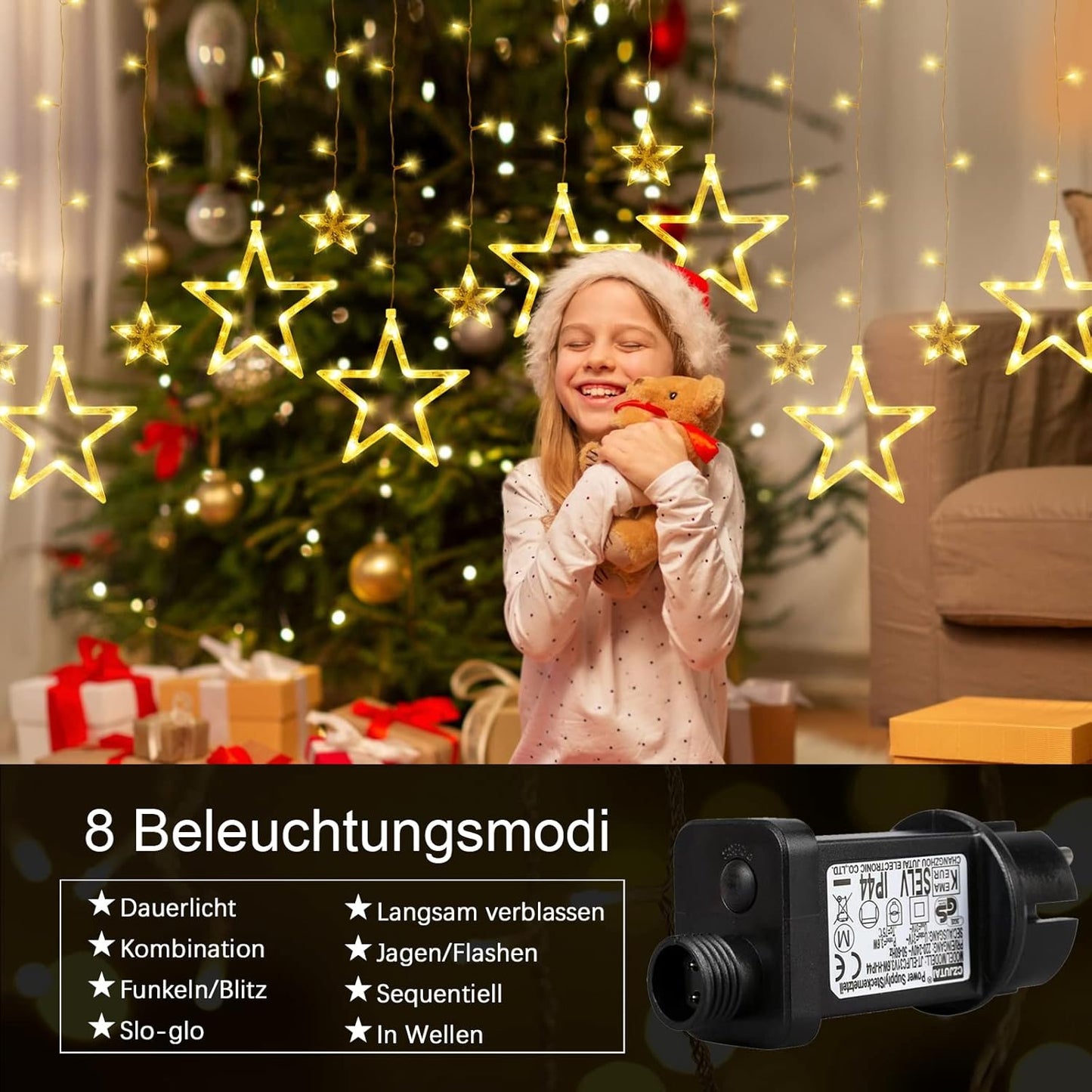 LED-Sternenvorhang, Warmweiß