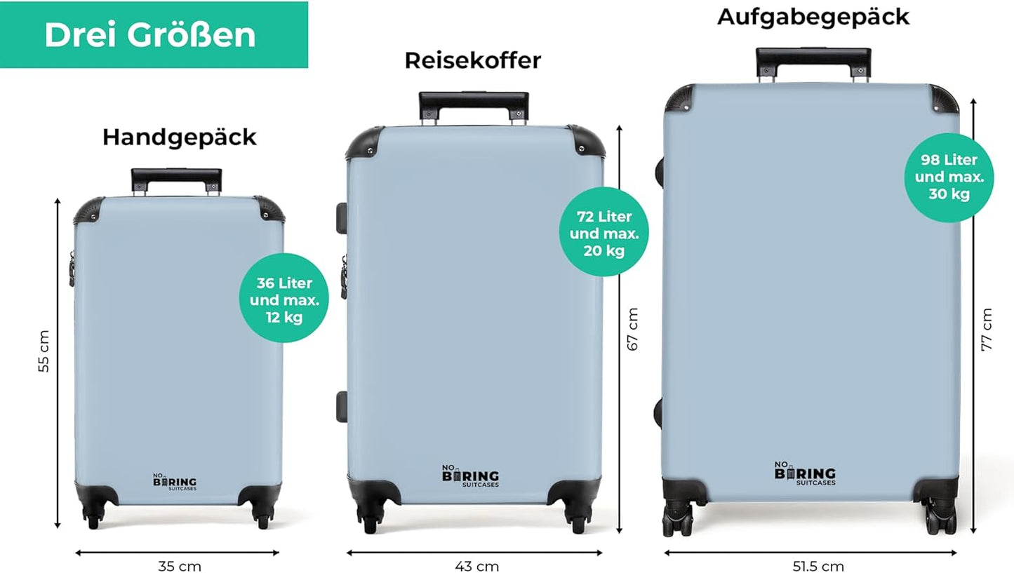 Hartschalenkoffer mit Rollen und TSA-Schloss, Einfarbig - Blau Grösse XL