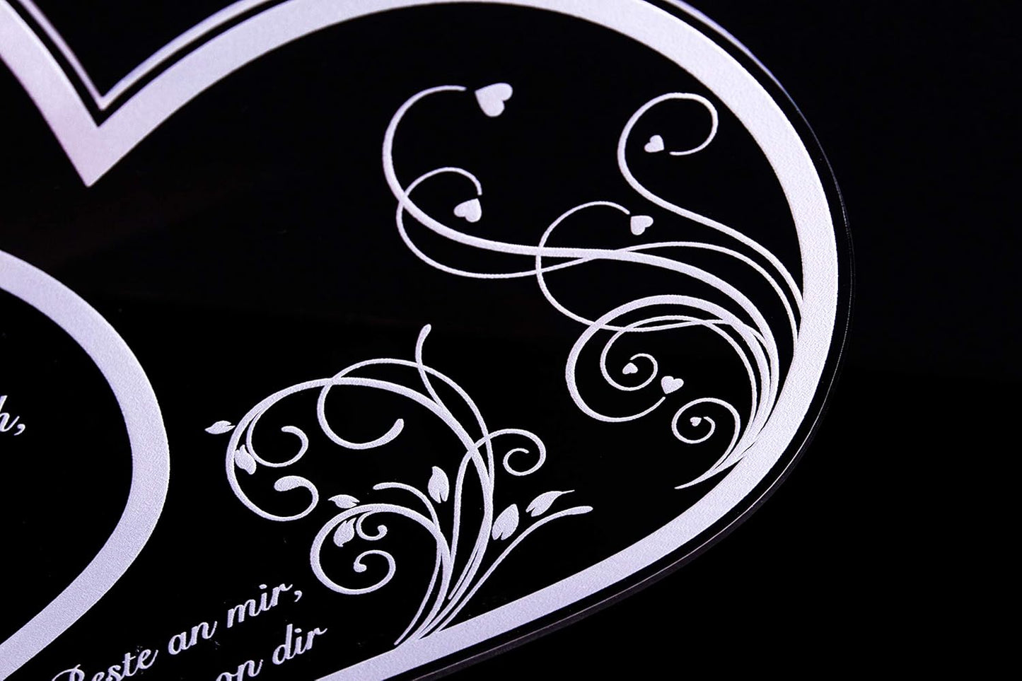 Acryl Doppelherz Schild "Liebe Mama" mit Gravur, Doppelherz-schild Liebe Mama