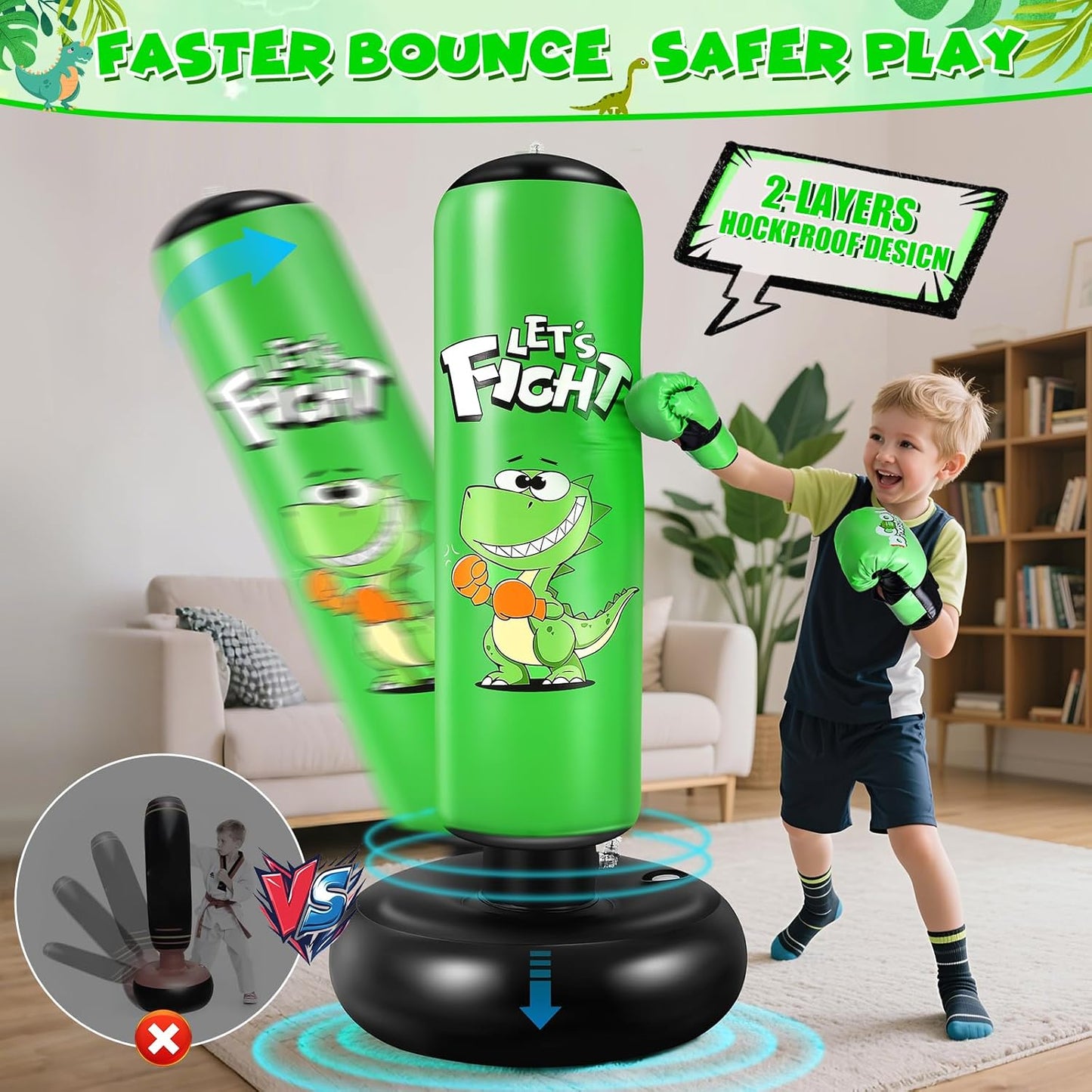 Boxsack-Set für Kinder, Grün‌