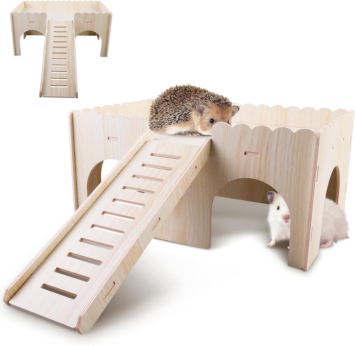 Holz-Bett mit Rampe
