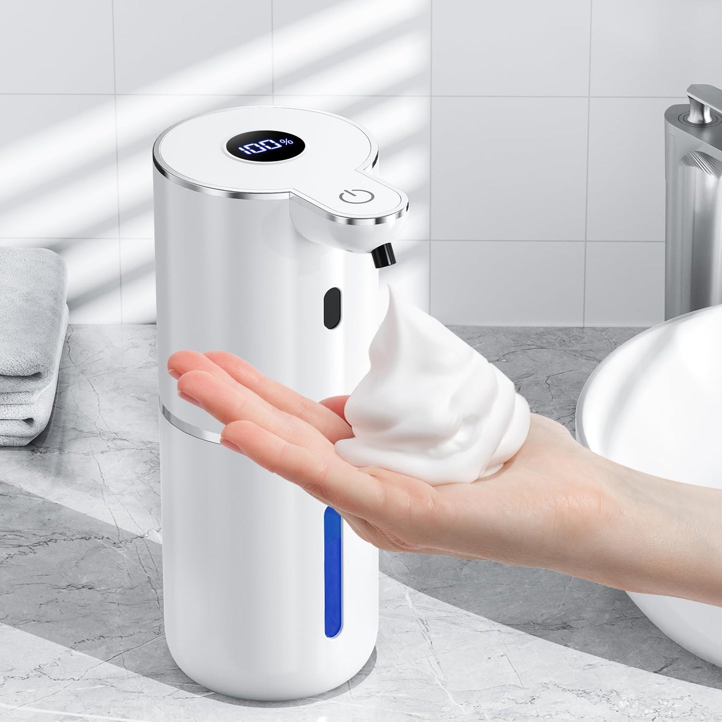 Automatischer Seifenspender, Weiss Schaumtyp