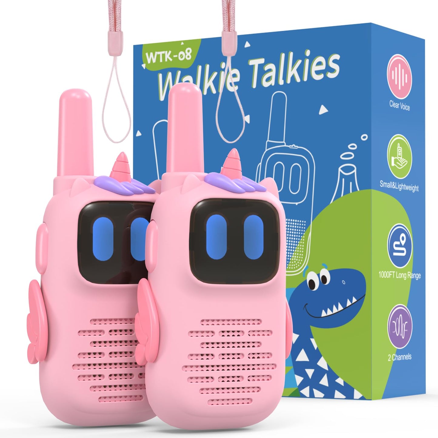 Walkie-Talkie Kinder-Funkgerät mit Einhornhülle, Rosa-UC