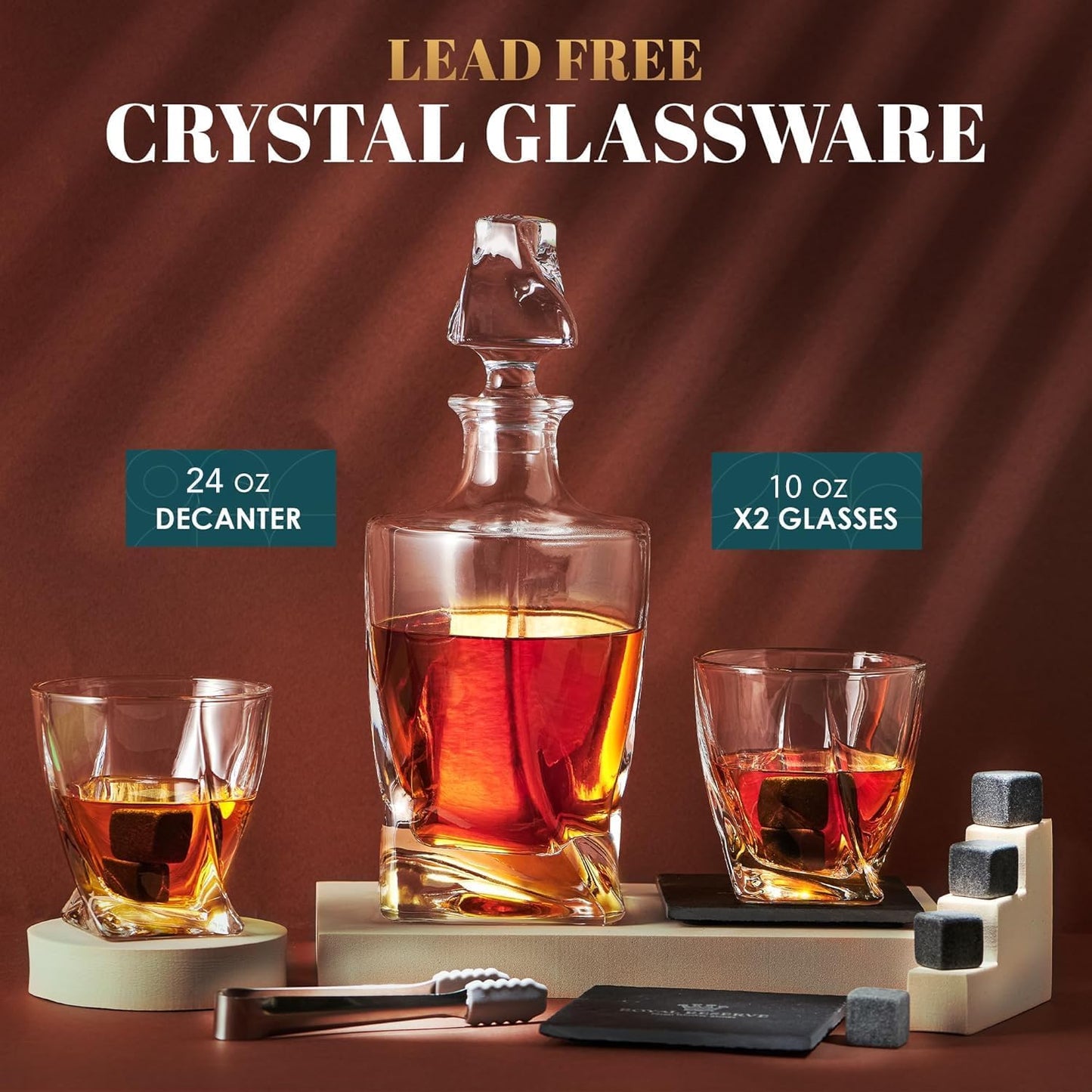 Whisky-Geschenkset, Dekanter & Gläser - Twist Set