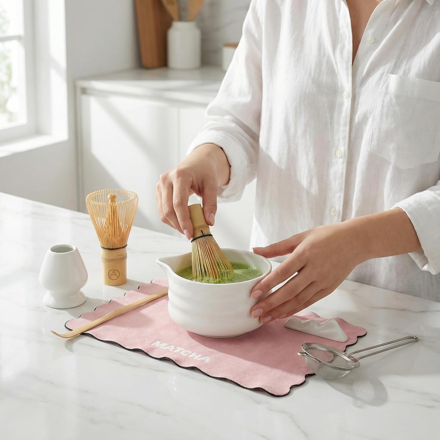 7-teiliges Matcha-Set, Weiss 7