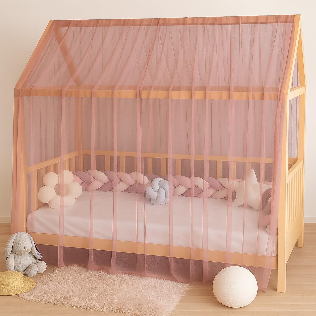 Betthimmel für Kinderhausbett, Altrosa 340cm