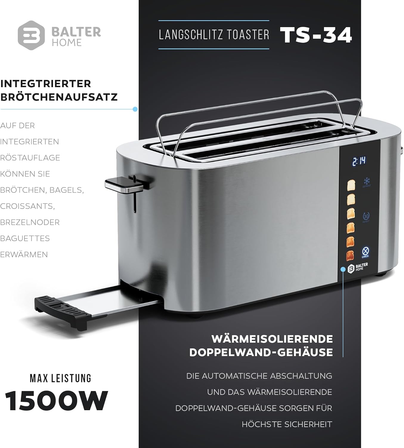 Langschlitztoaster, Ts-34-silber