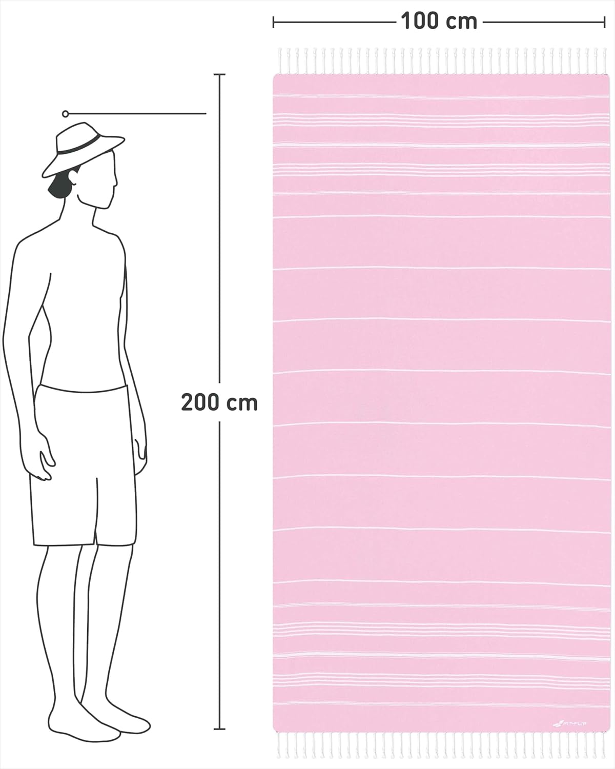 Hamamtuch, 20 Rose - Sultan 100x200cm
