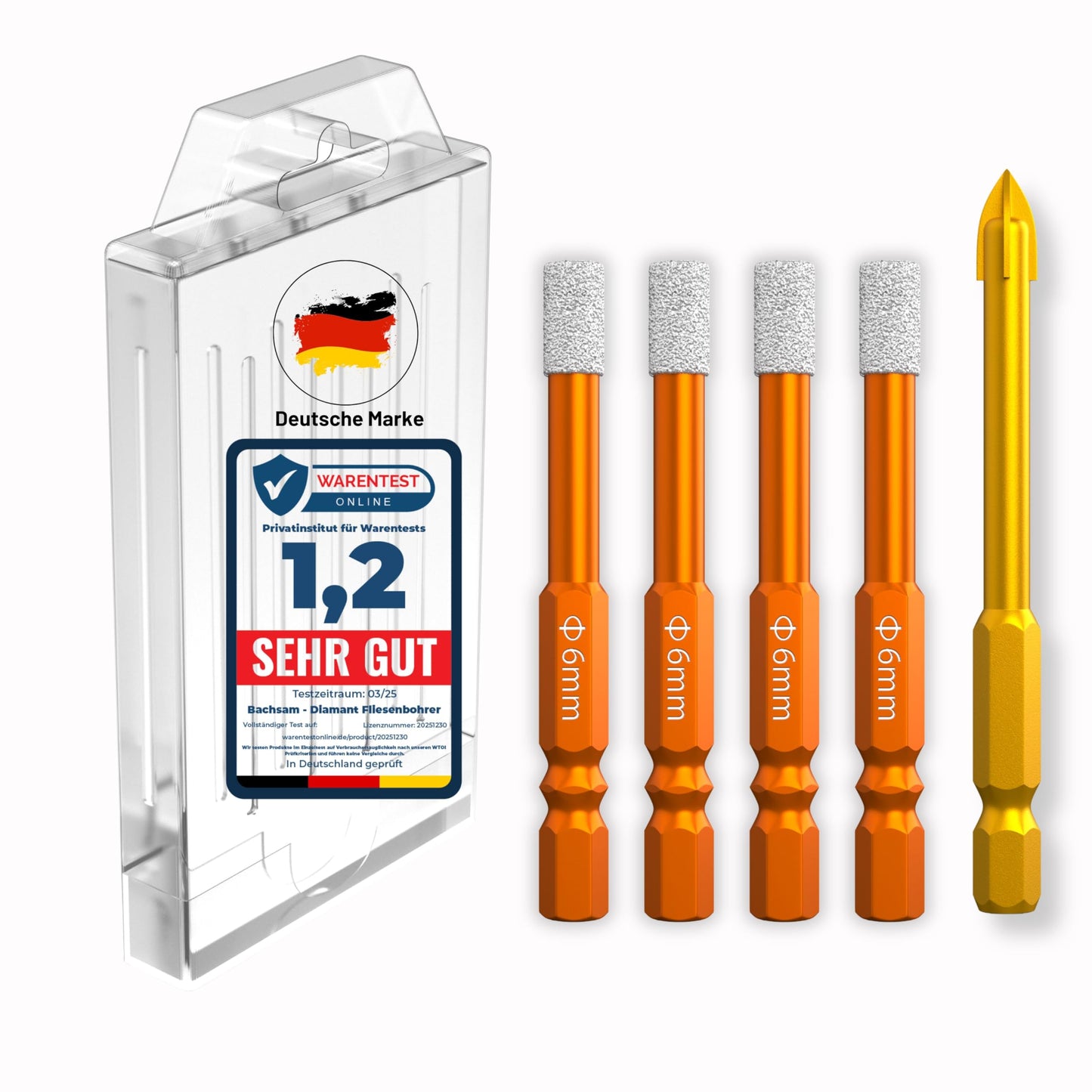 Fliesenbohrer-Set, 6mm 4x