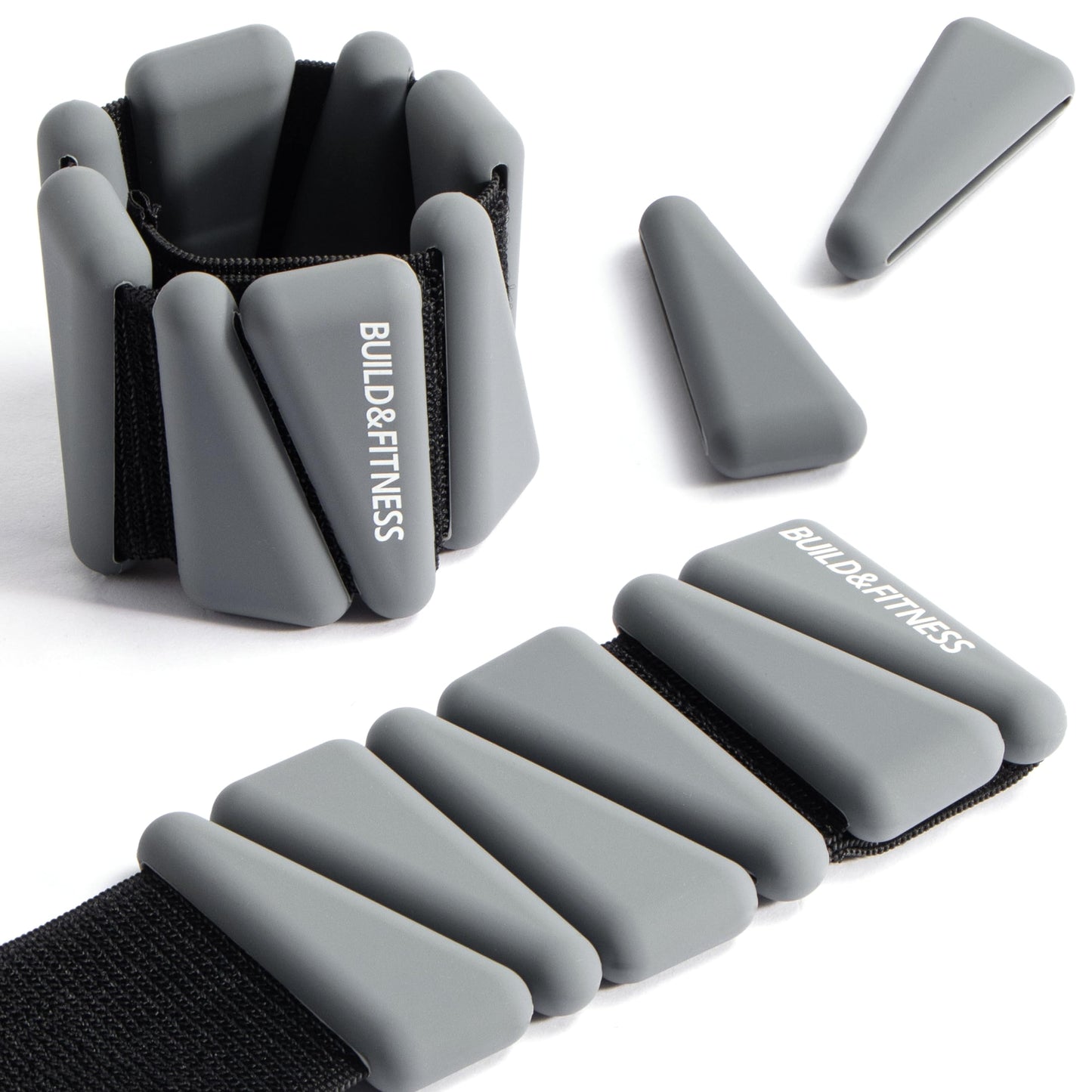 Handgelenk- und Knöchelgewichte Set (2 x 1 kg), Grau 2 kg (2 * 1 kg)