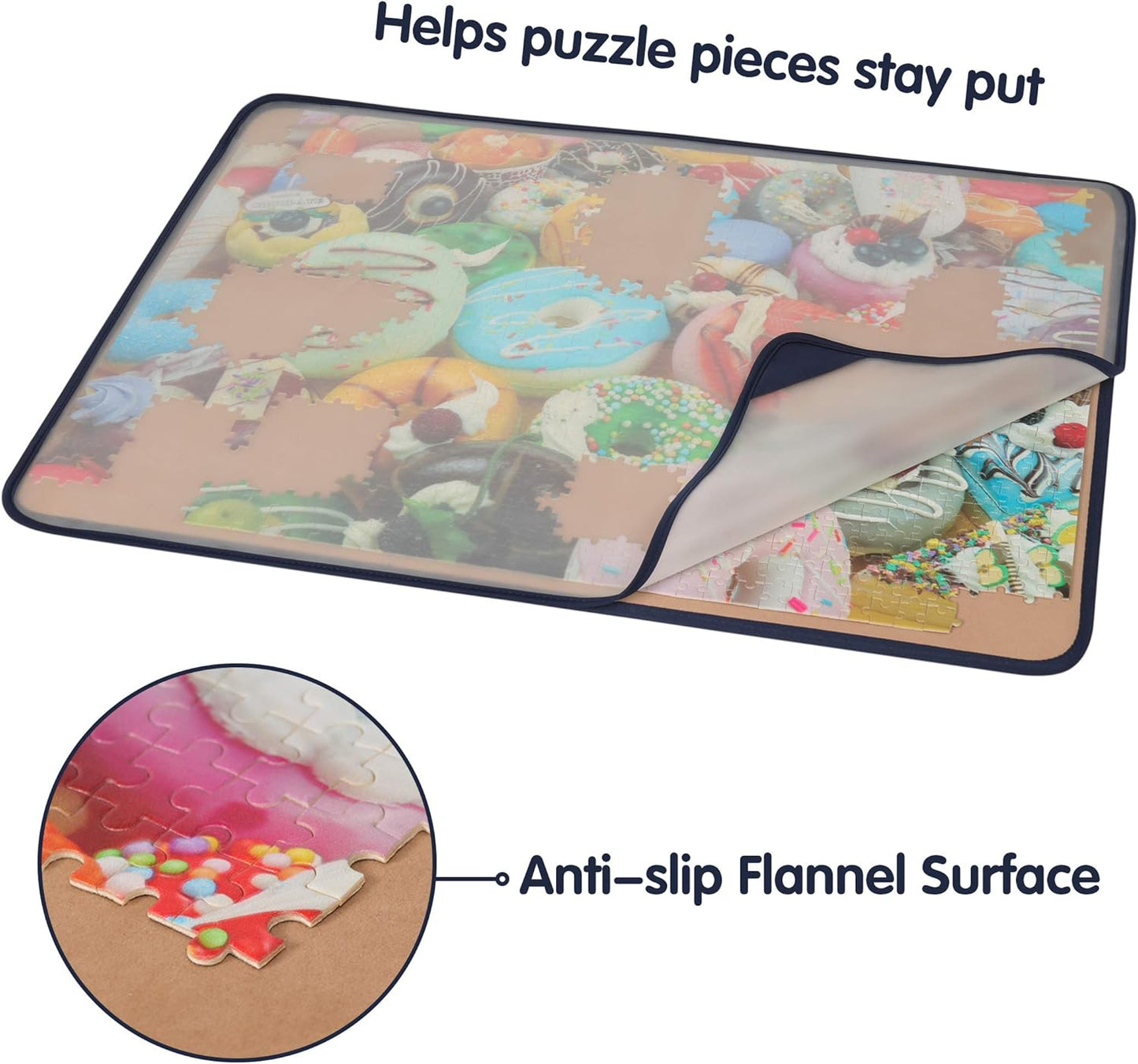 Puzzle-Board mit staubdichter Abdeckung (für 1500 Teile), Khaki