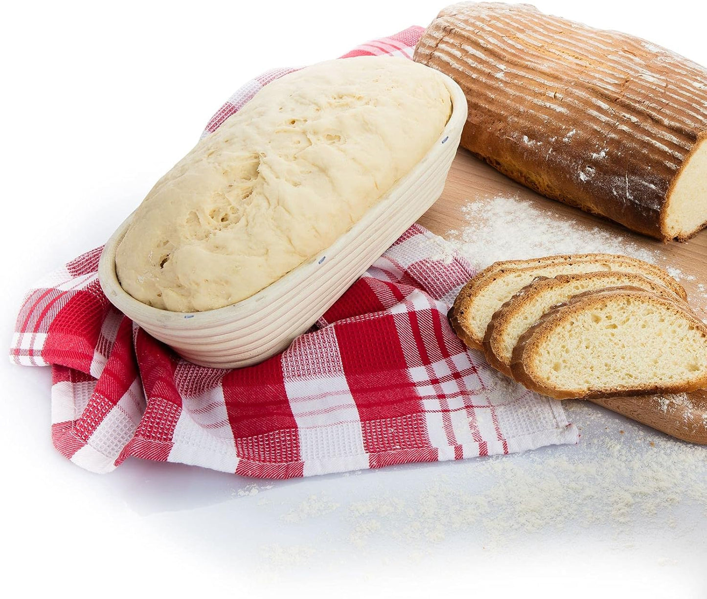 Gärkörbchen-Set, Oval, Ca. 27,5 Cm, mit Bezug Länge: 27,5 cm