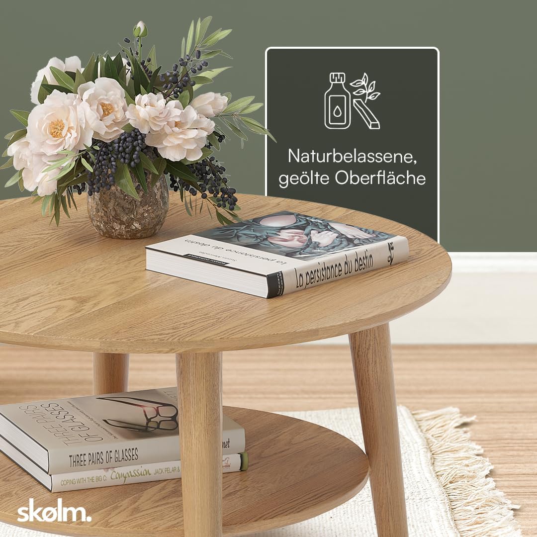 Runder Couchtisch, Natur rund
