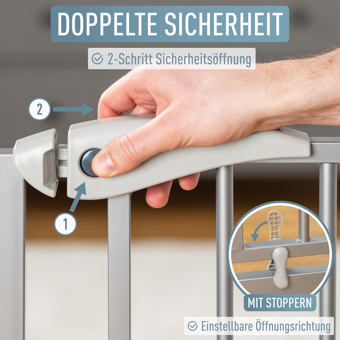 Türschutzgitter Berrin, ohne Bohren, 75-85 cm (1er Pack)