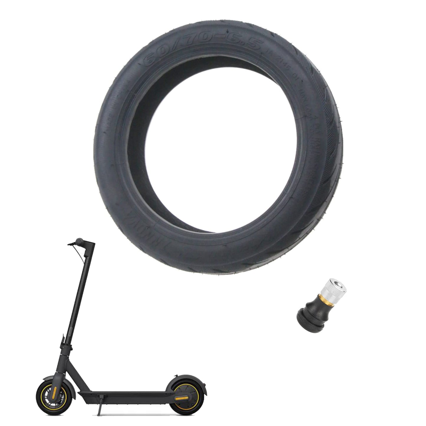 Vakuumreifen + Ventil für Ninebot Max G30 Roller, 1 x Reifen