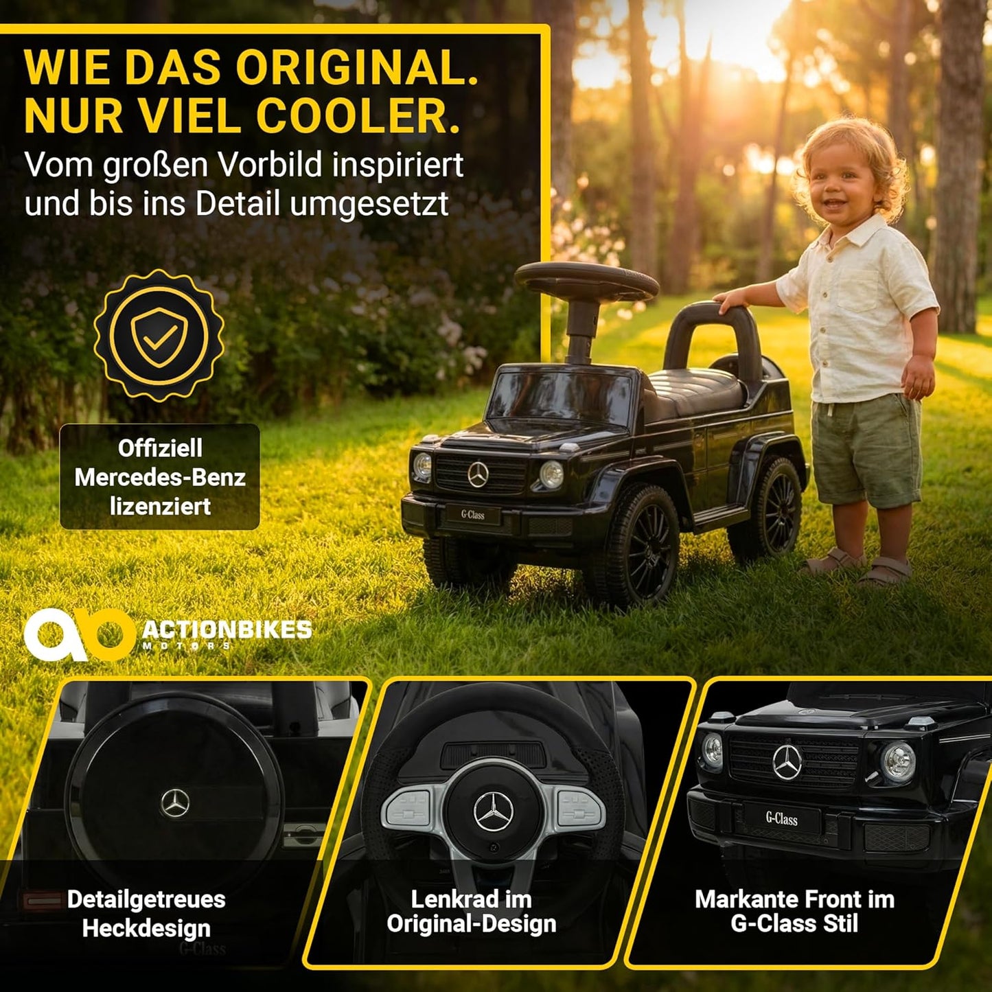 Lauflernwagen Mercedes G350d, Schwarz 2in1