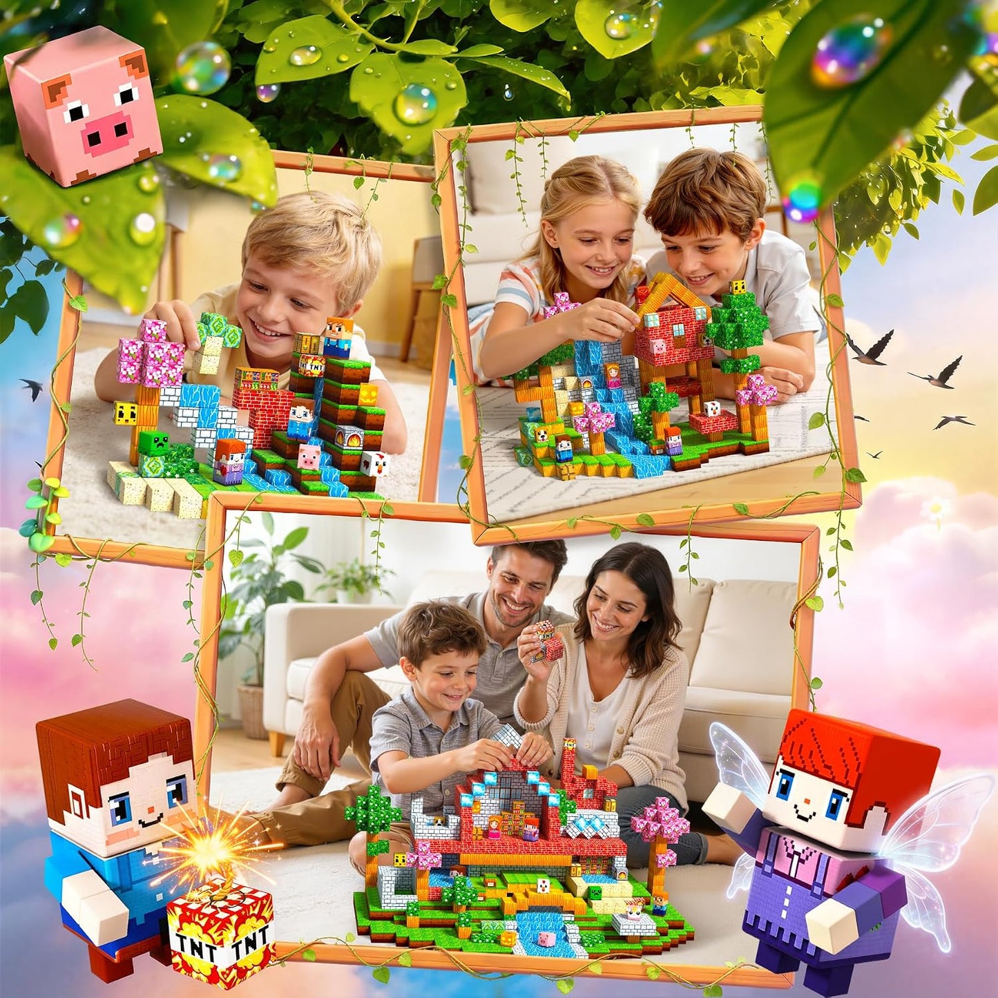 Magnetische Bausteine-Set, 507 Teile, 507pcs