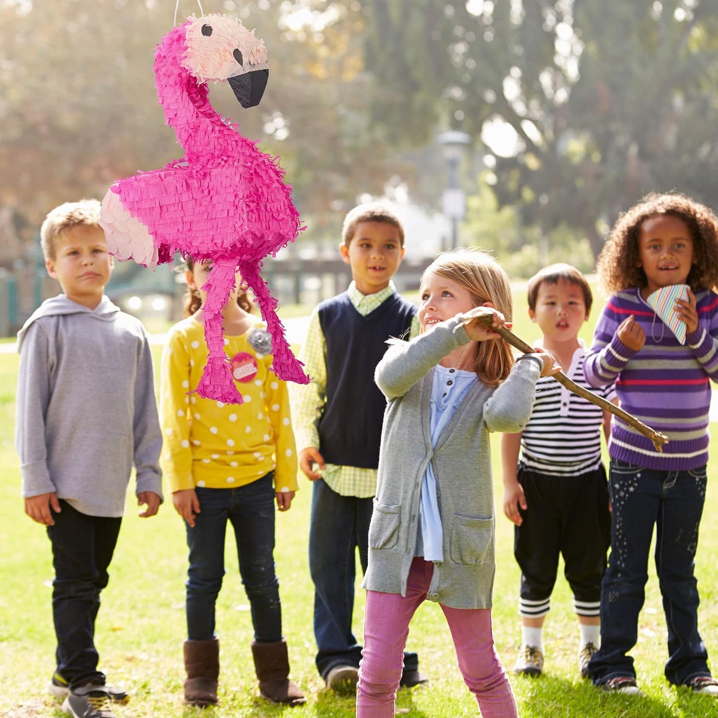 4-teiliges Flamingo-Pinata-Set, Pinata-Set XXL