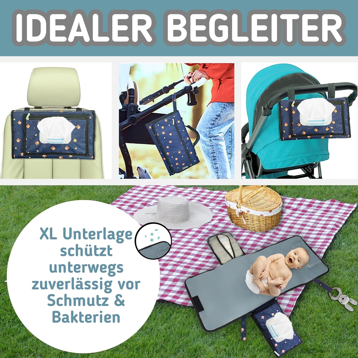 Wickelunterlage mit Windeltasche, BROWNBEAR