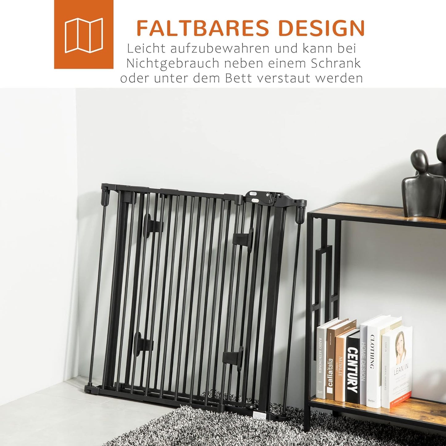 Absperrgitter mit verstellbaren Winkeln, Schwarz