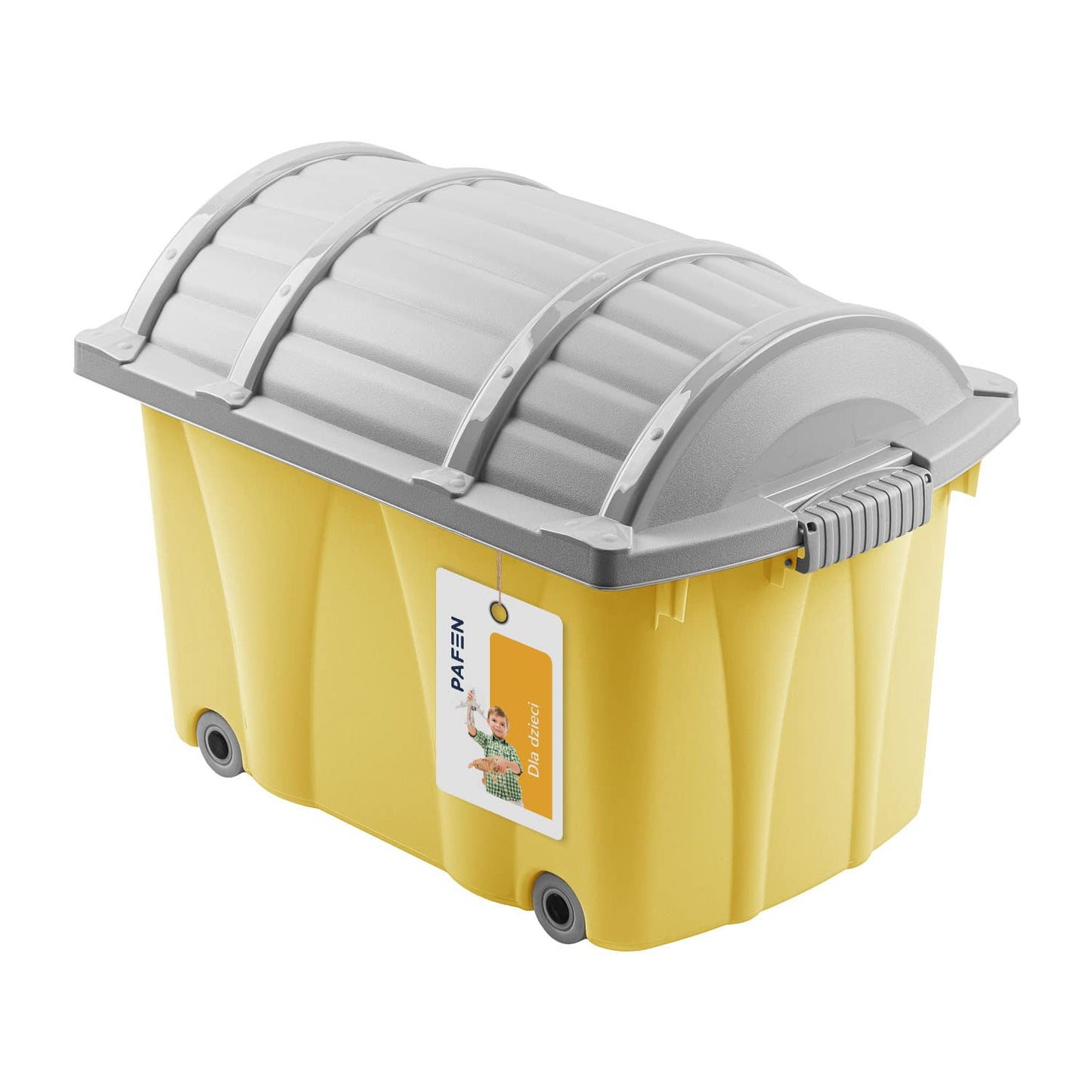 Piraten-Spielzeugkiste mit Rollen, 49l, Gelb Piratbox 49l