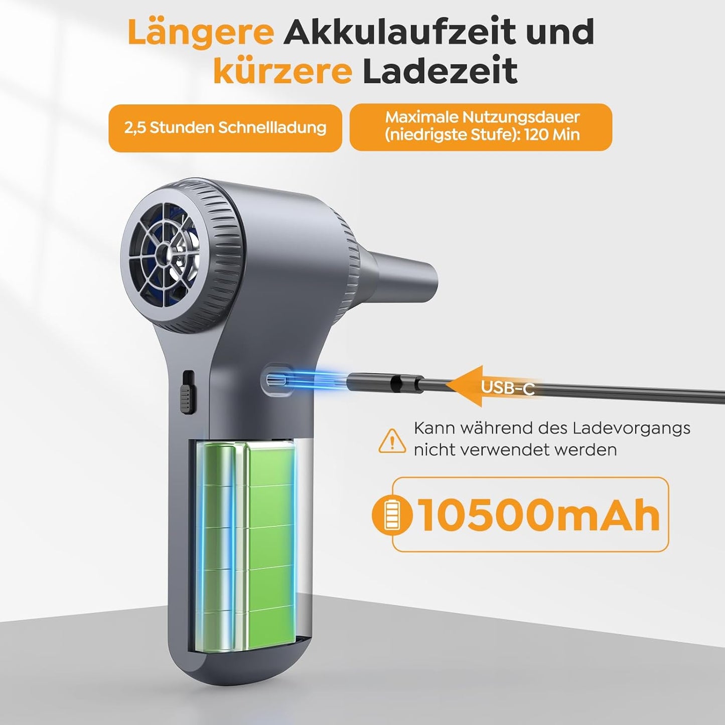 Kabelloses Mini-Luftgebläse mit 10500mAh Akku, 230000 U/min