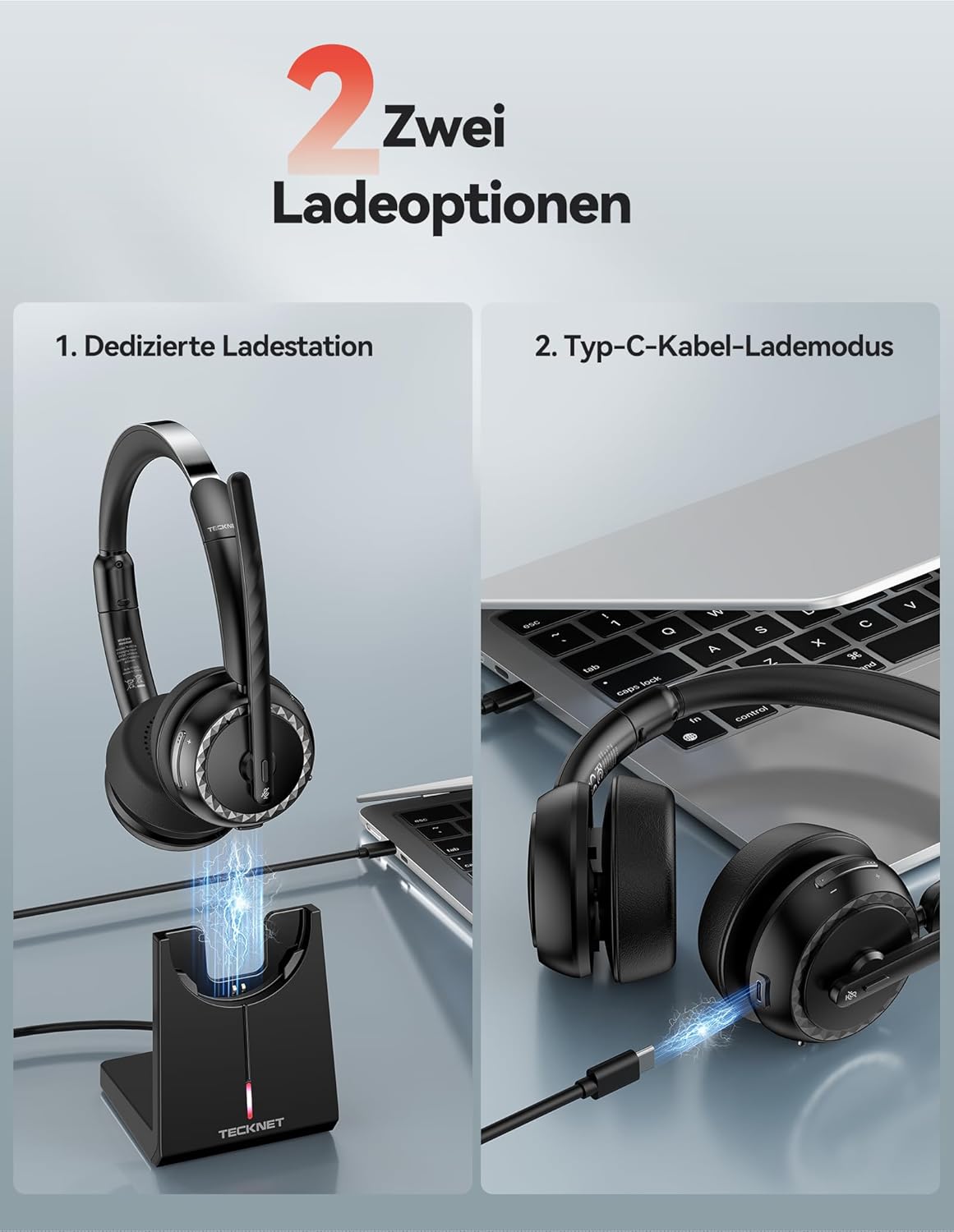Bluetooth-Headset V5.3, Schwarz