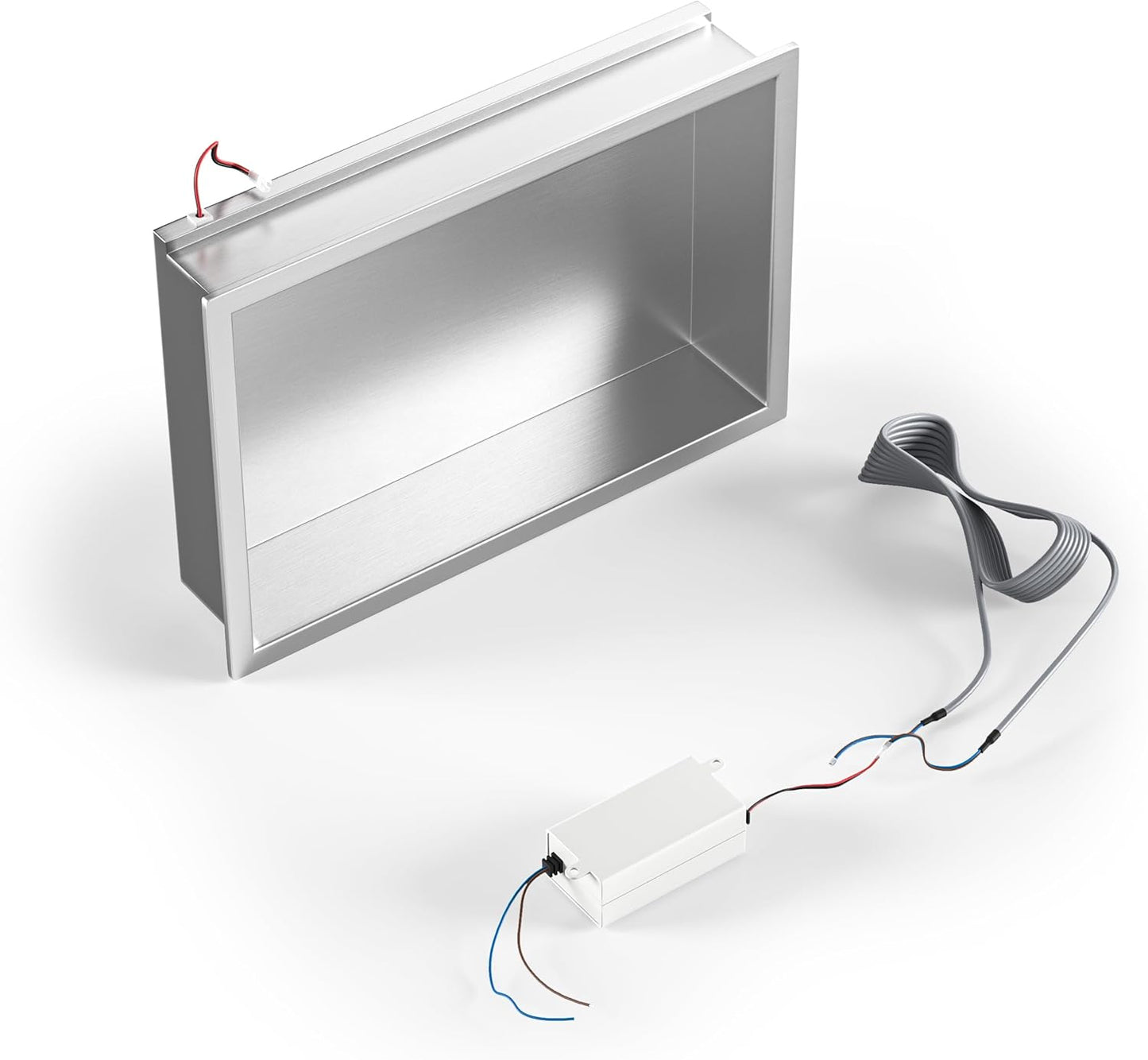 Duschnische mit LED-Licht, wasserdicht, Silber 45 x 30 x 10 cm