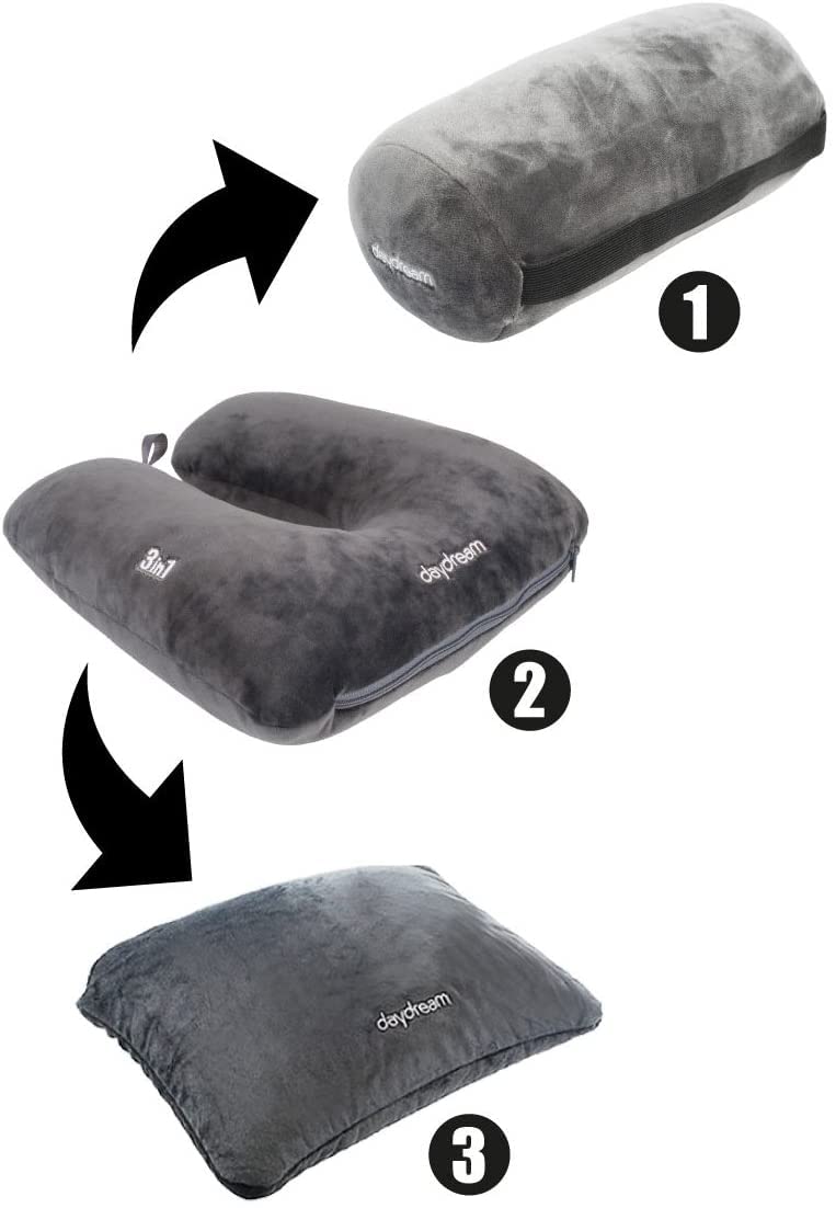 3 in 1 Nackenkissen, Nackenkissen Grau