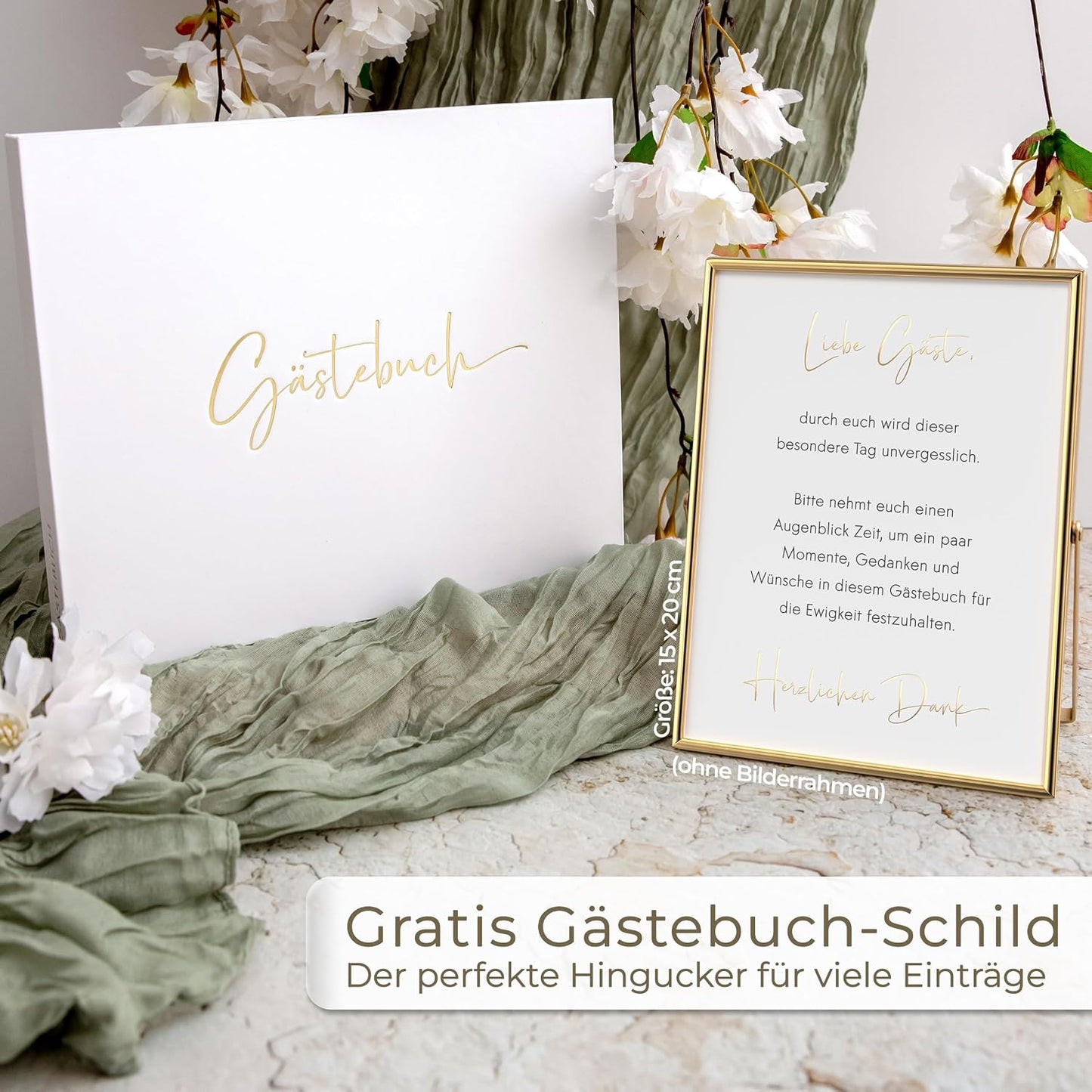 Gästebuch für Hochzeit und besondere Anlässe, Weiss