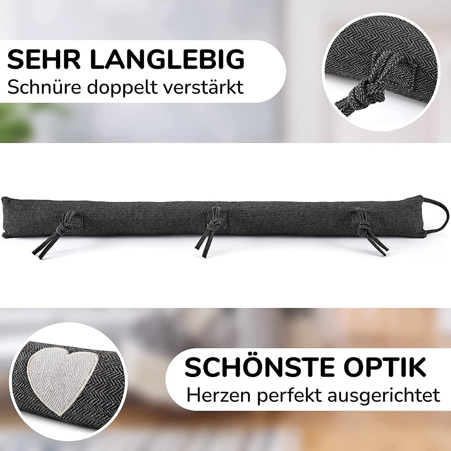 Zugluftstopper für Türen und Fenster, Dunkel – Version 3.0