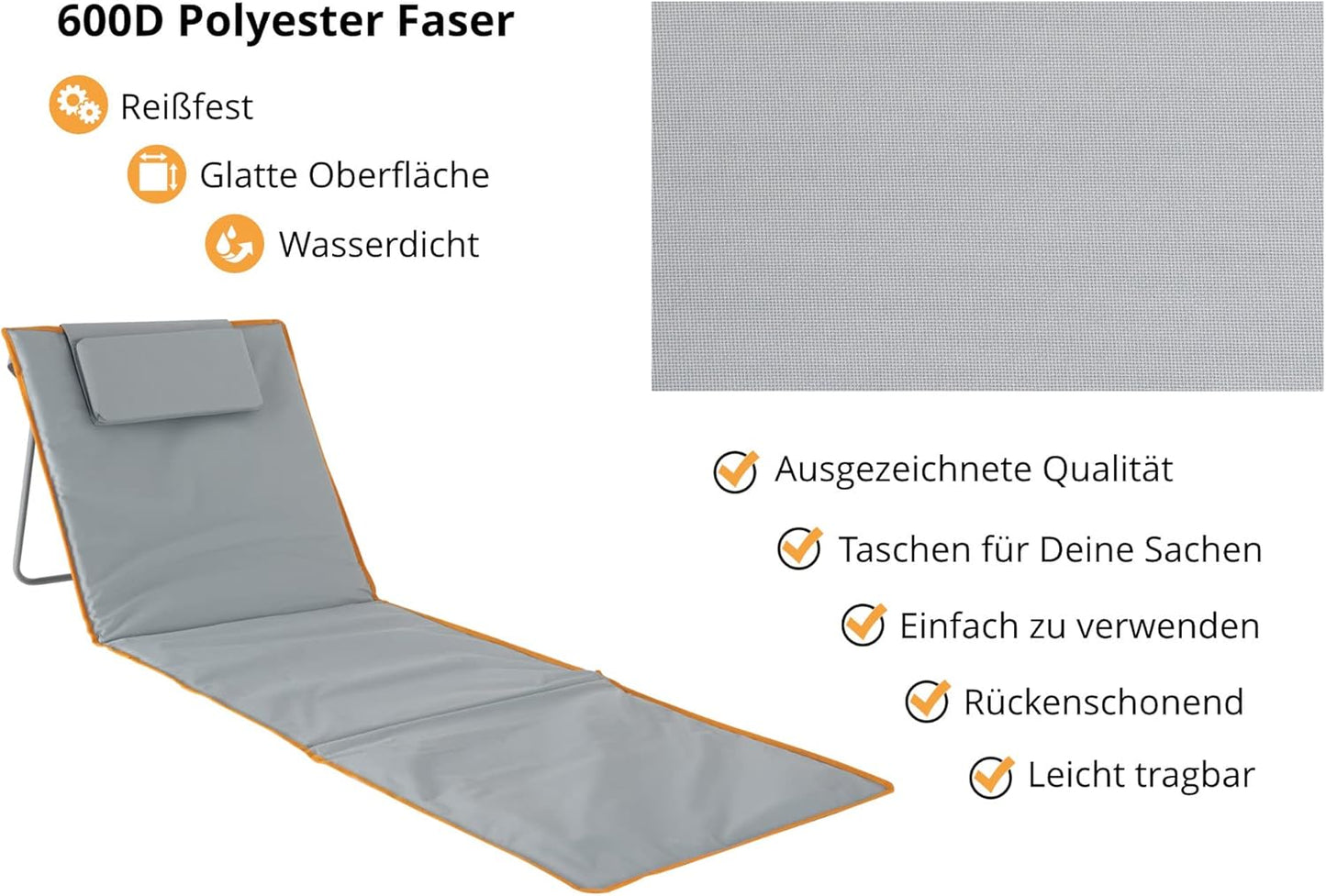 2er-Set Beachmatte Layla, grau 2