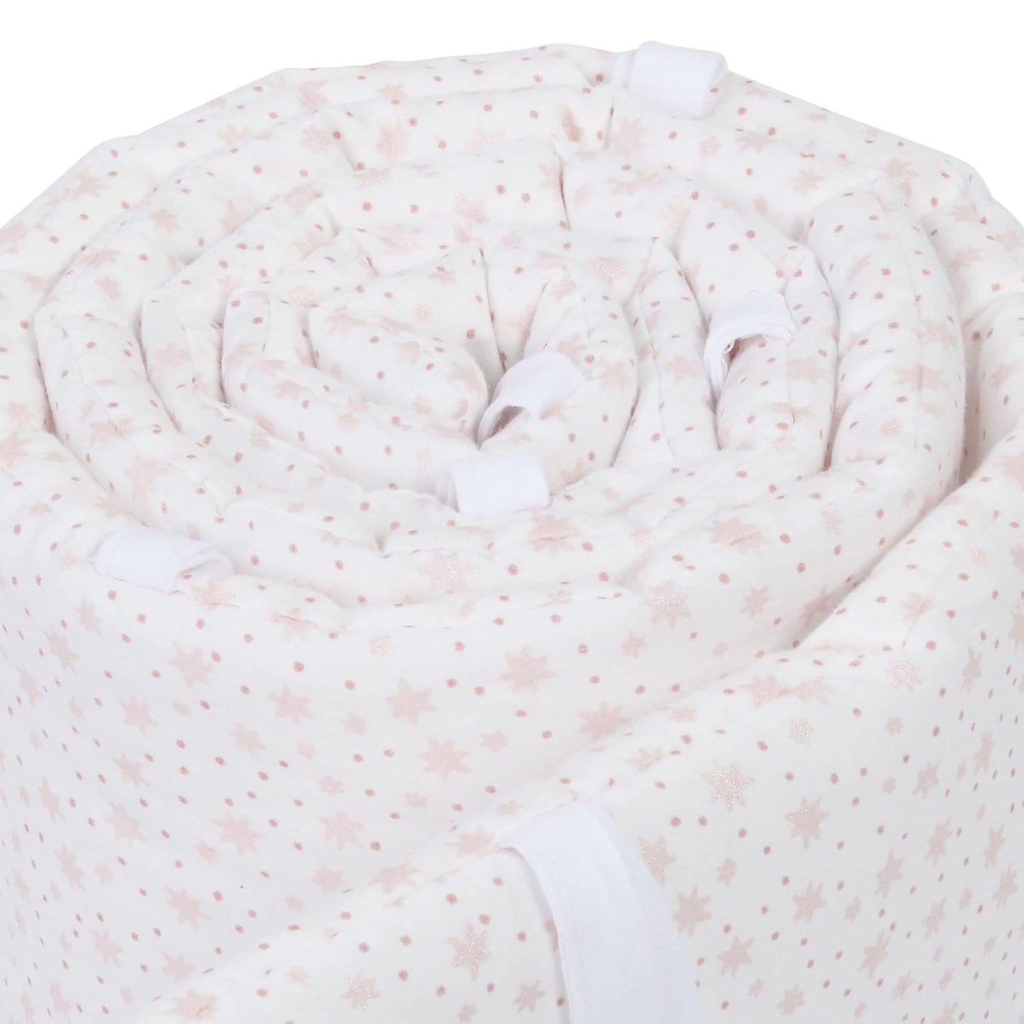 Nestchen Mesh für Babybett, weiss Glitzersterne rosé für Modell Original