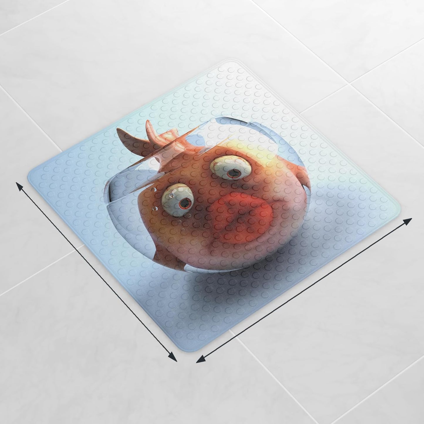 Rutschfeste Badematte 53x53 cm, maschinenwaschbar, Goldfisch