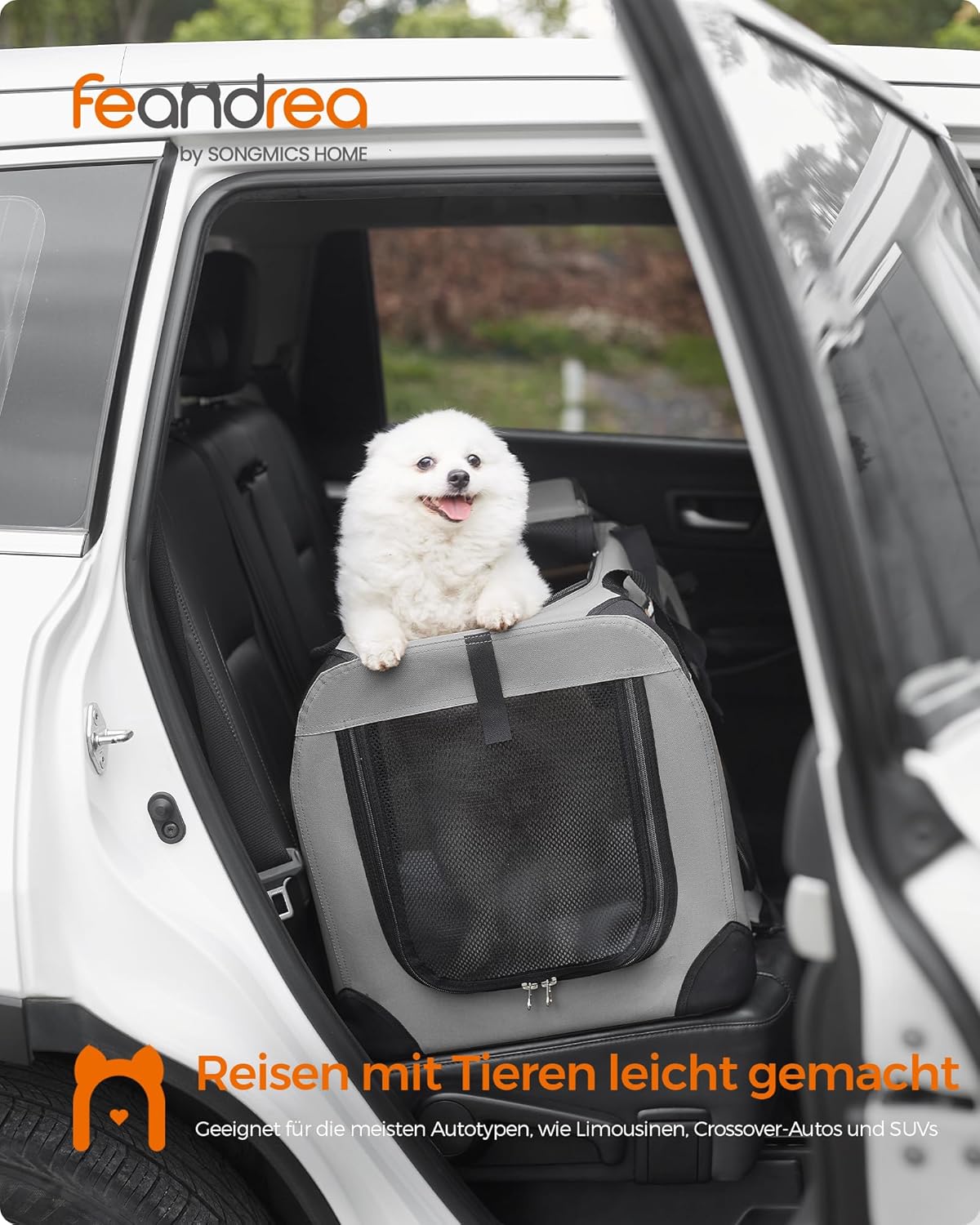 Faltbare Transportbox für Hunde, Rauchgrau L 60 x B 42 x H 42 cm