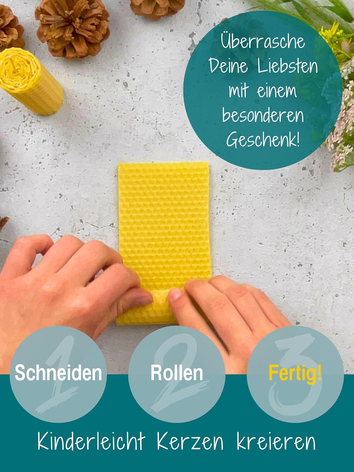 20er Set Bienenwachsplatten für Kerzenherstellung, Gelb | 20 X 15 cm