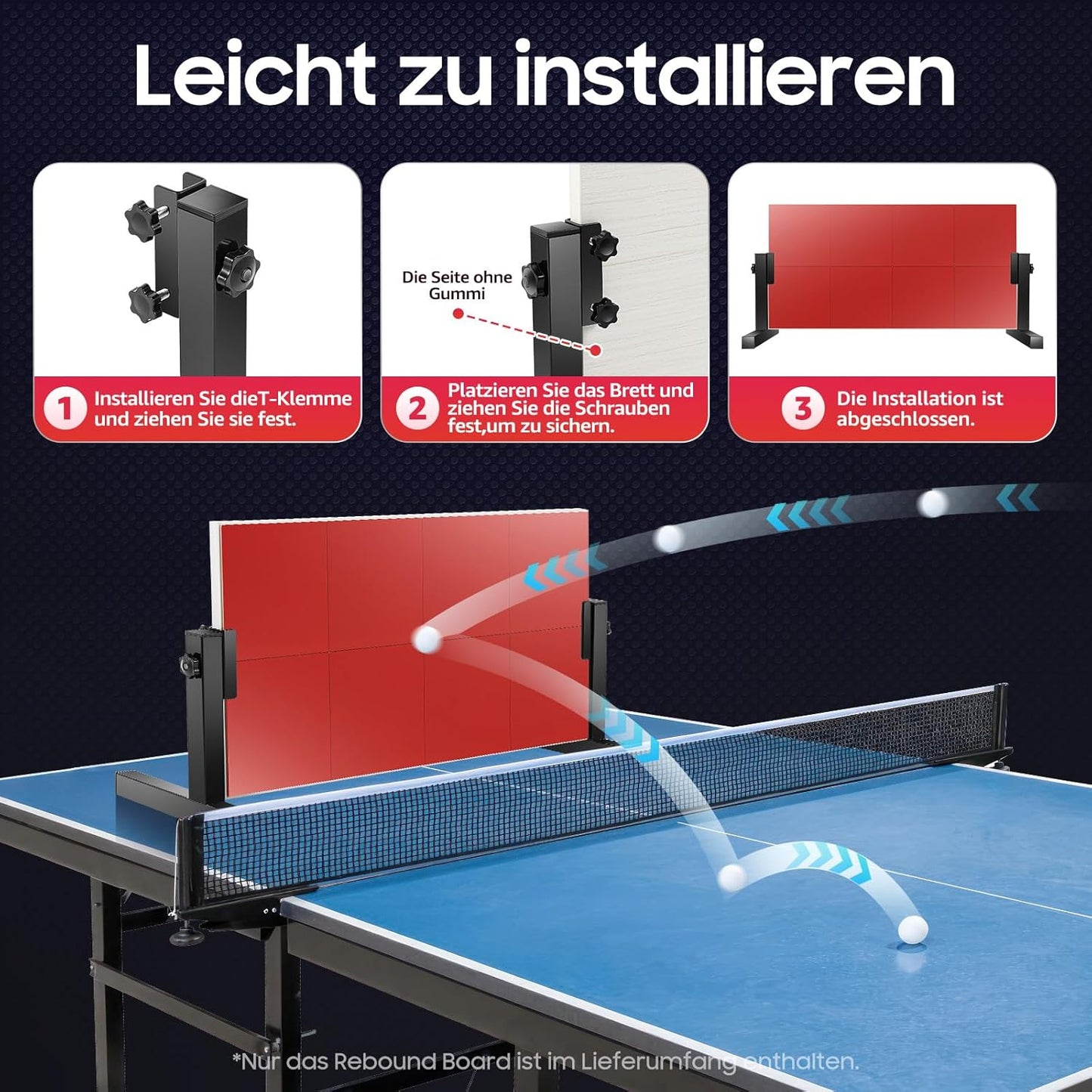 Tischtennis Returnbrett Pro Rebounder für Indoor-Training