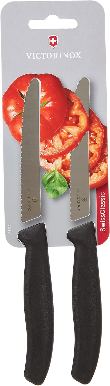 Swiss Classic Frühstücks- und Brötchenmesser-Set, 2-teilig, 6er Set Schwarz 2er Set