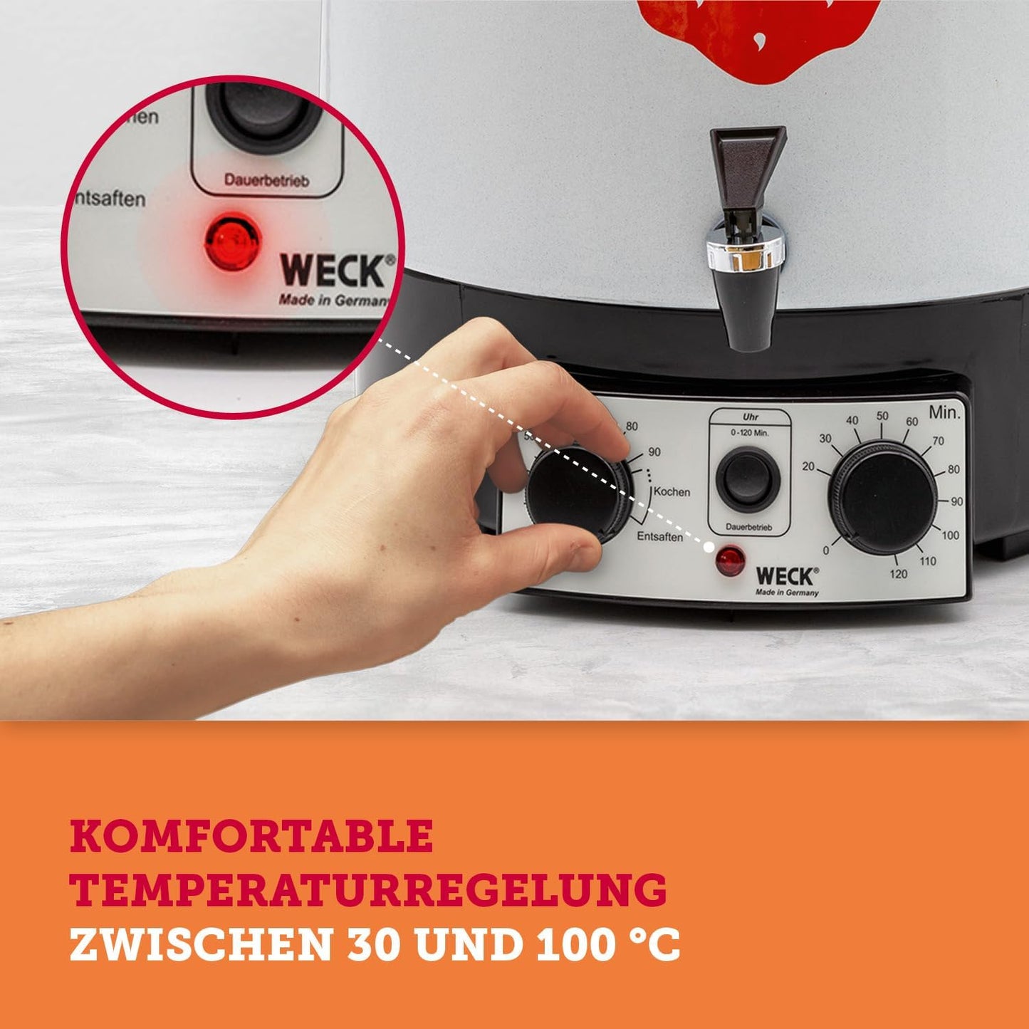 Einkochautomat WAT15-A mit Thermostat & Zeitschaltuhr