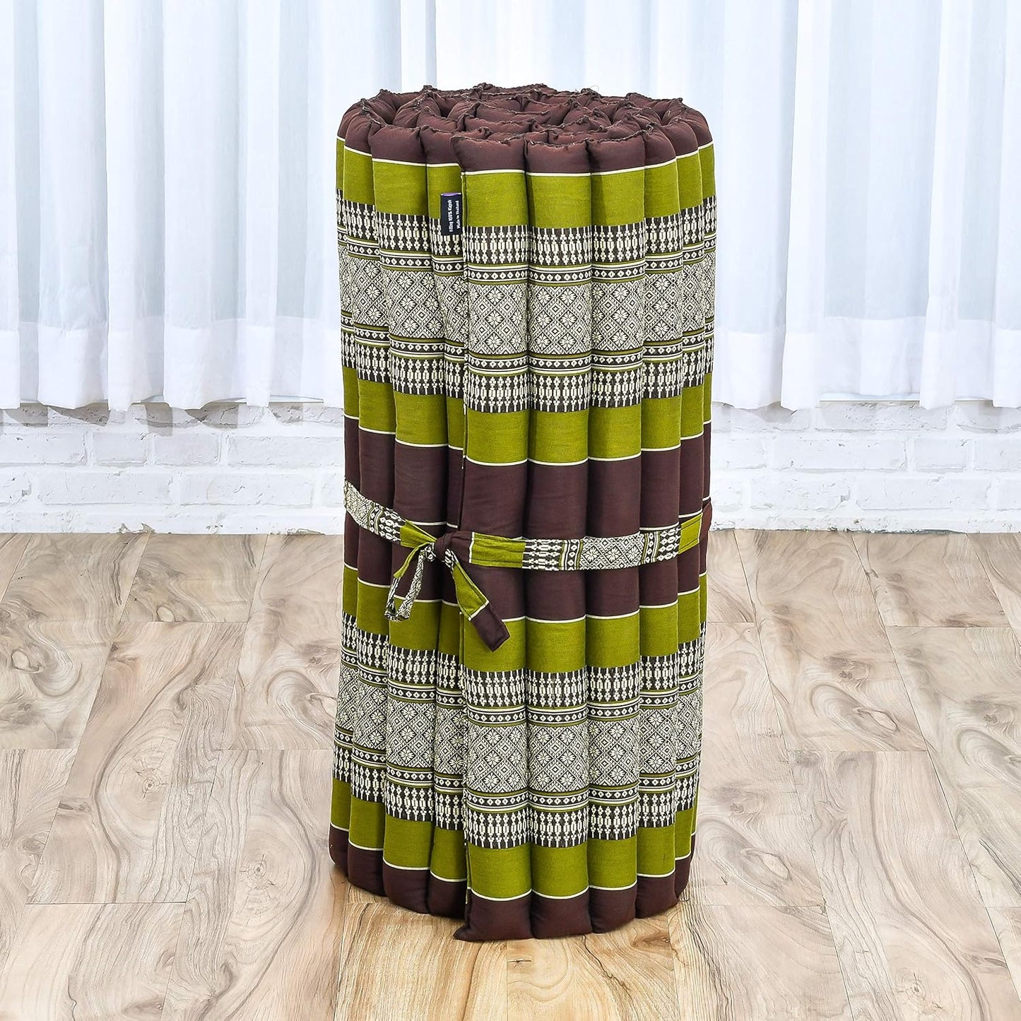 Faltbare Tatami Bodenmatratze, M: 190x70 cm / Sf20 - Braun, Grün