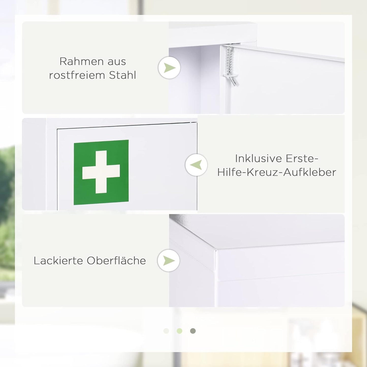 Abschliessbarer Medizinschrank mit 3 Schichten