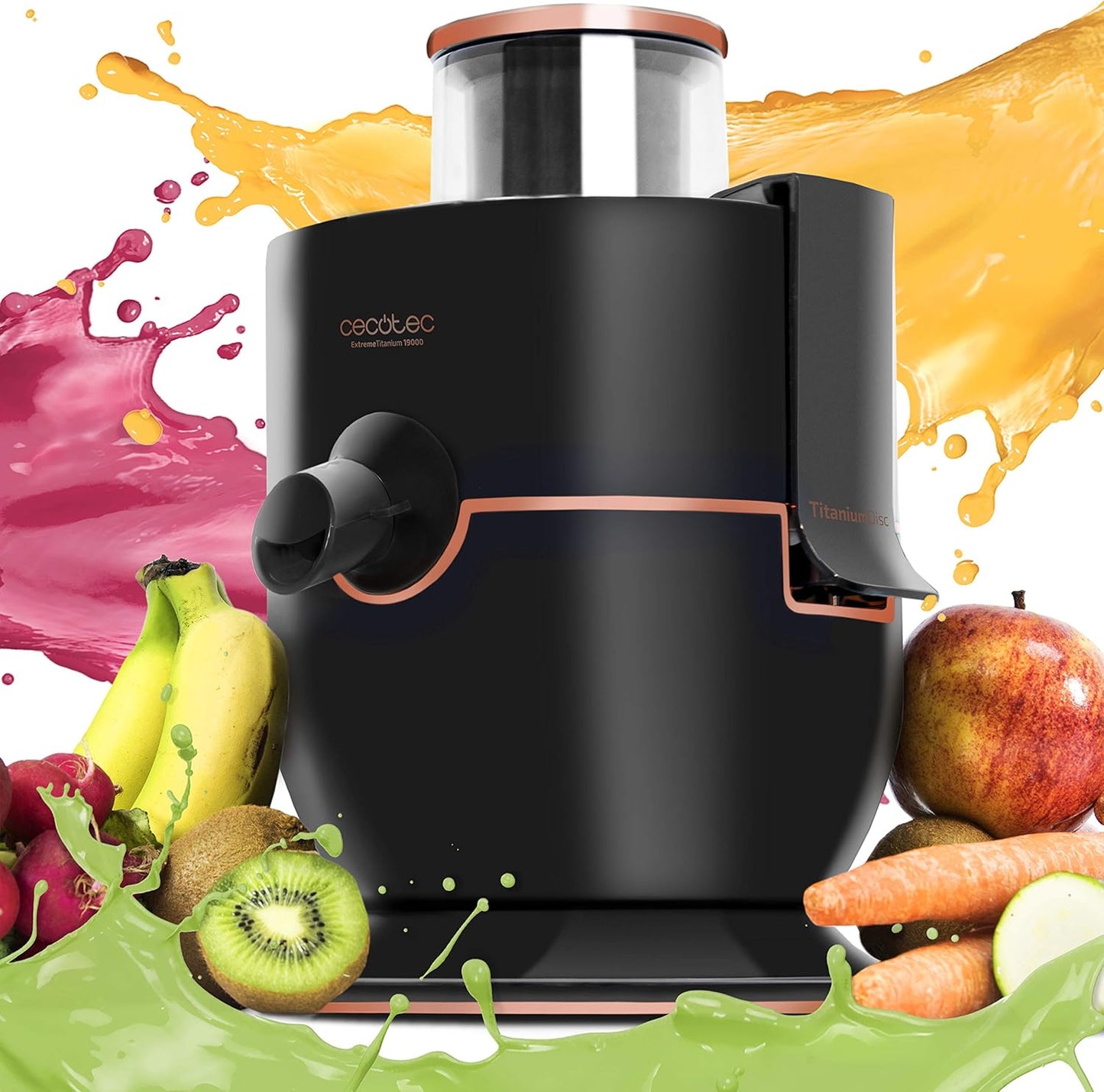 Licuadora für Obst & Gemüse ExtremeTitanium 19000, Schwarz 500 Ml Glas