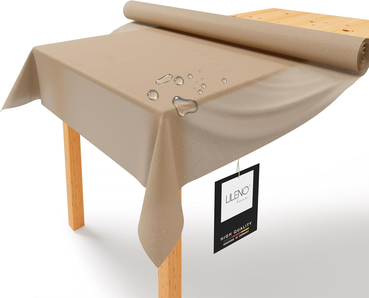 Abwaschbare Tischdeckenrolle, 2500 x 110 cm (Rechteckig) Beige