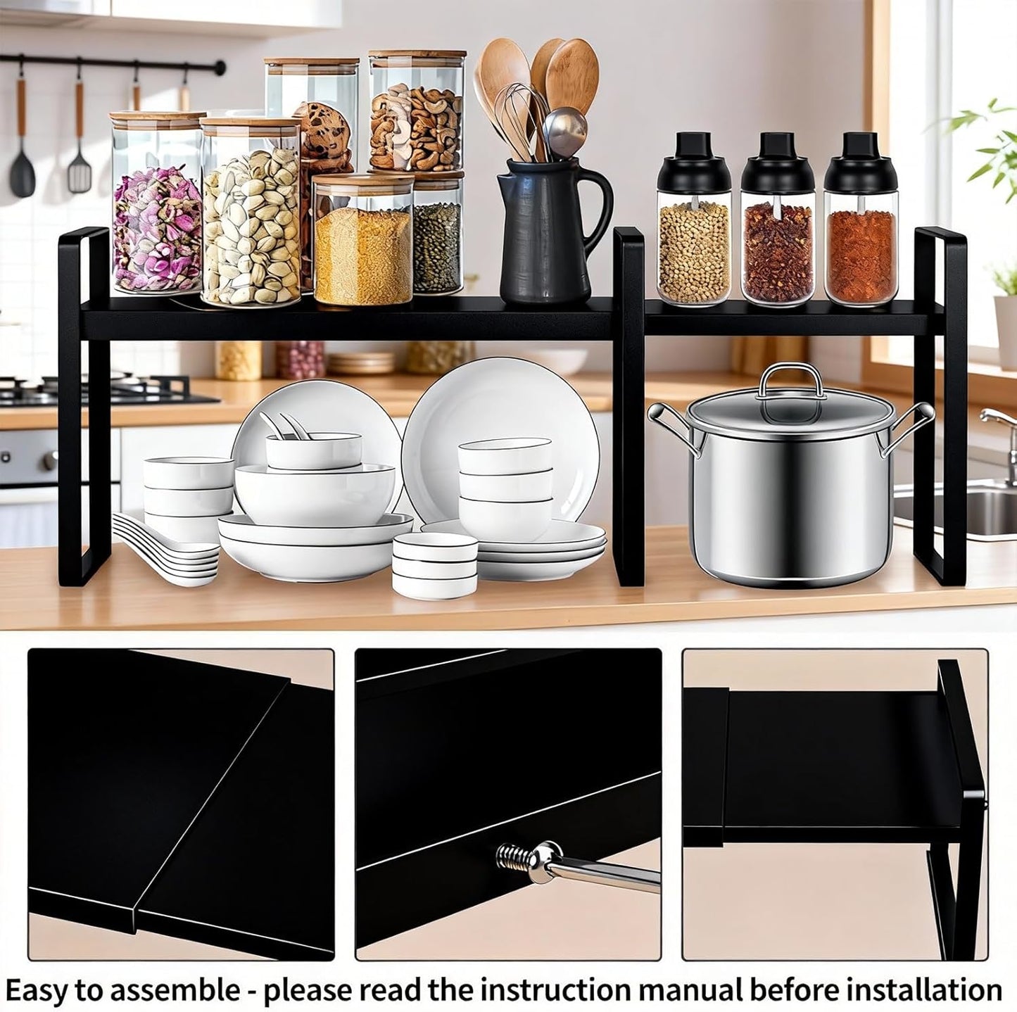 Erweiterbares Schrank- und Küchenregal